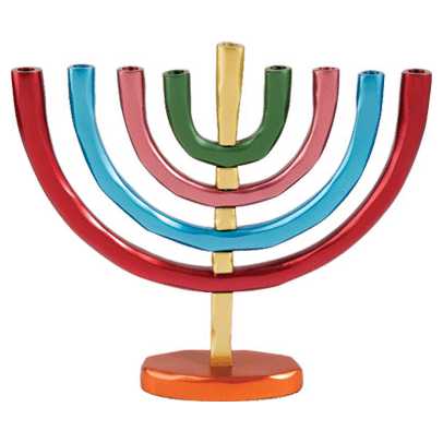 Anodized Multi-Color Menorah -Perfect For Hanukkah