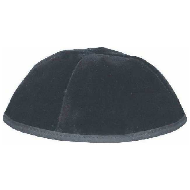 Black 4 Part Velvet Kippah - Size 6