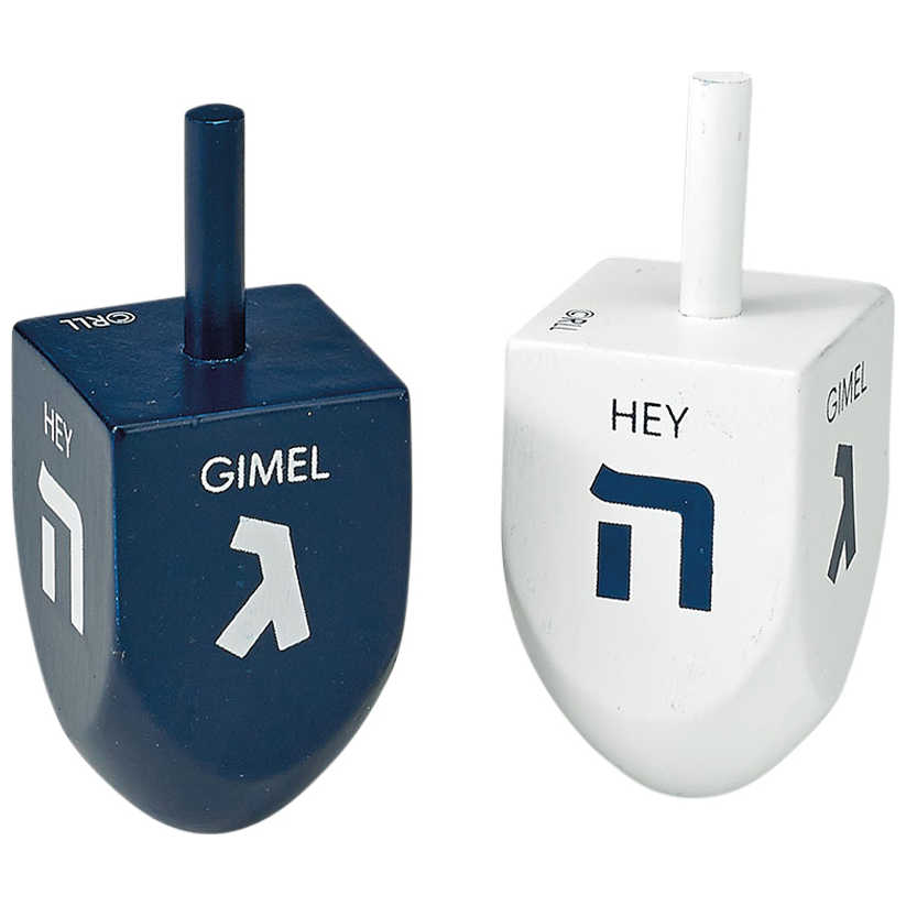 Blue And White Dreidels - Set Of 2 -Perfect For Hanukkah