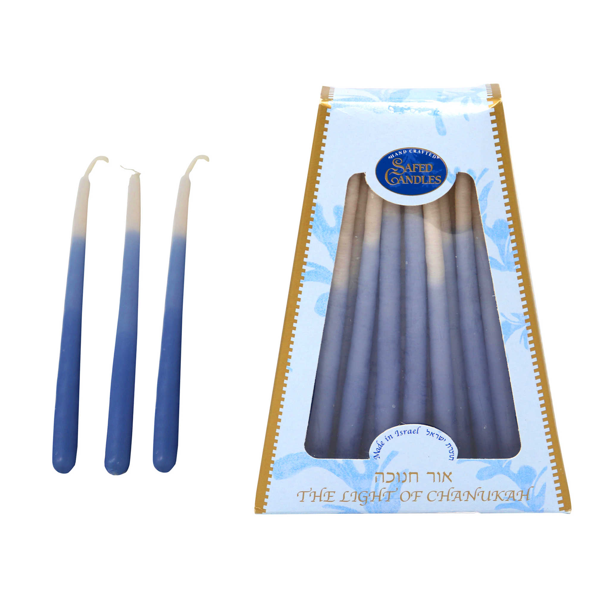 Blue Deluxe Handcrafted Hanukkah Candles -Perfect For Hanukkah