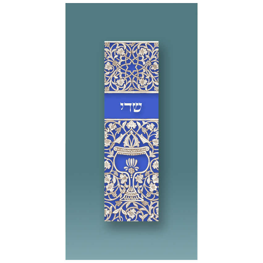 Blue Goblet Car Mezuzah Case By Mickie Caspi