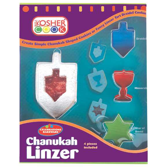 Chanukah Linzer Cookie Cutters - 4Pc. -Perfect For Hanukkah