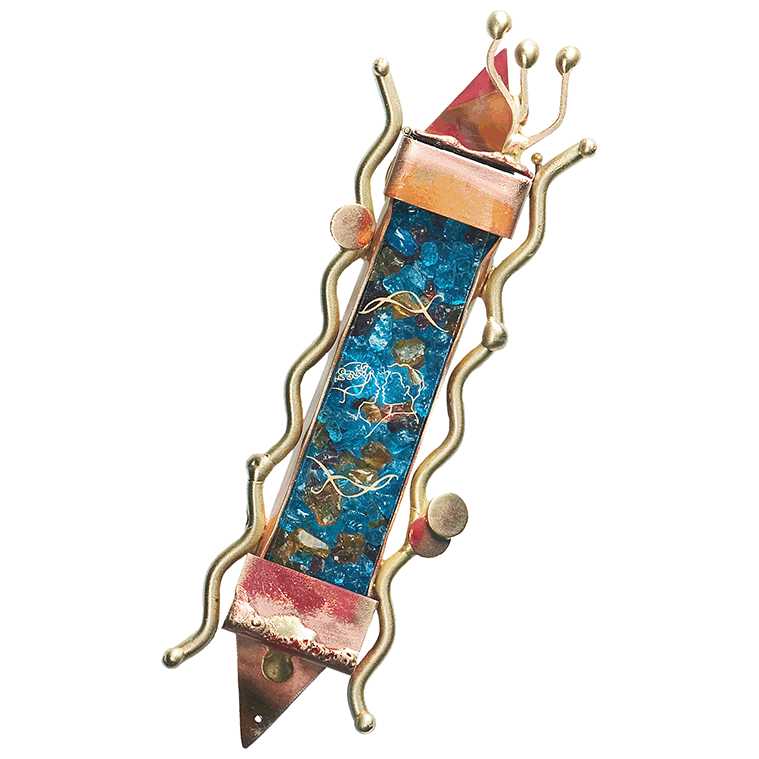 Choson & Kallah Wedding Glass Keepsake Mezuzah Case