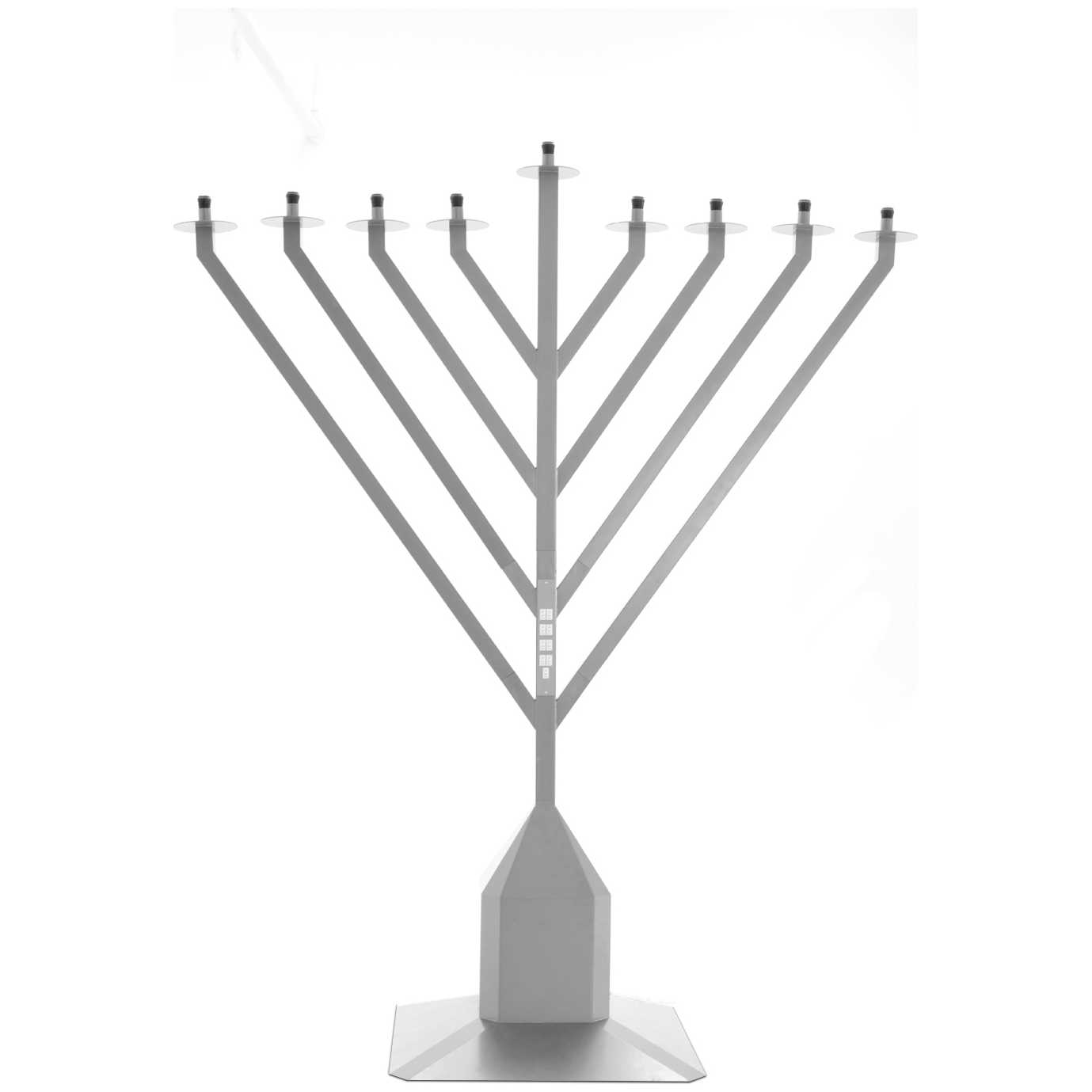 Extra Large 9 Foot Electric Display Menorah With Bulbs (Silver) -Perfect For Hanukkah