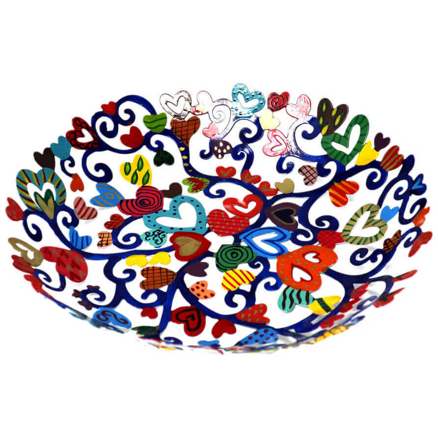 Hearts Laser Cut Hand Painted Bowl