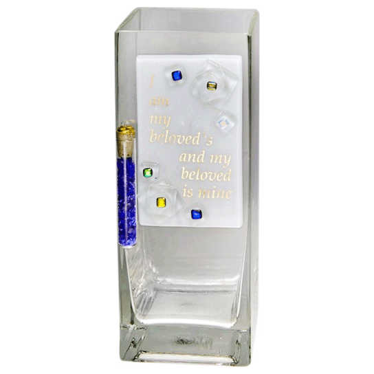 I Am My Beloved's Wedding Glass Keepsake Vase