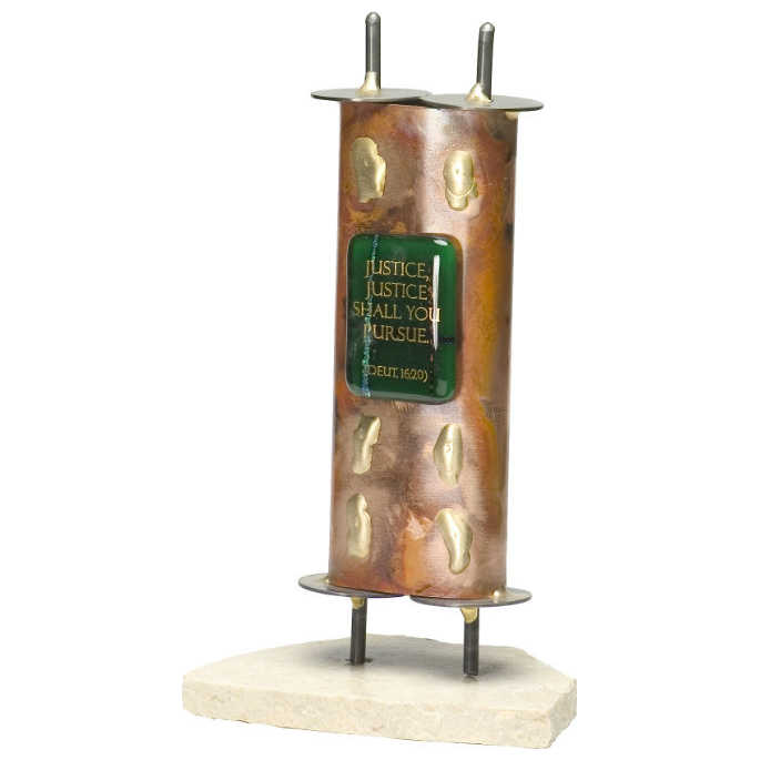 Justice Shall You Pursue Torah Sculpture
