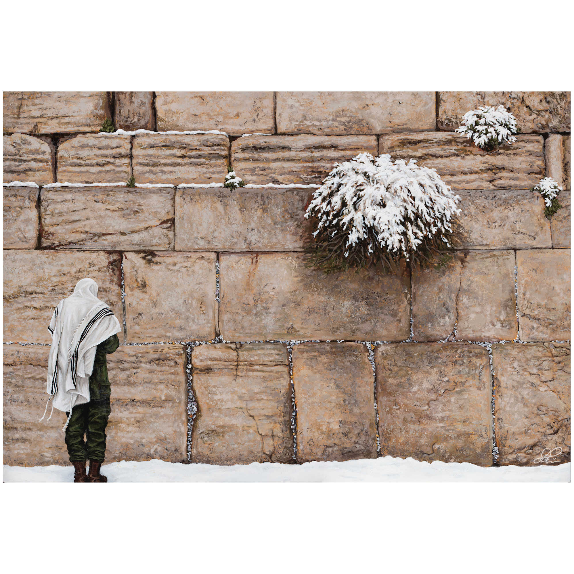 "kotel Shrouded In Snow" Hand Signed, Size Small