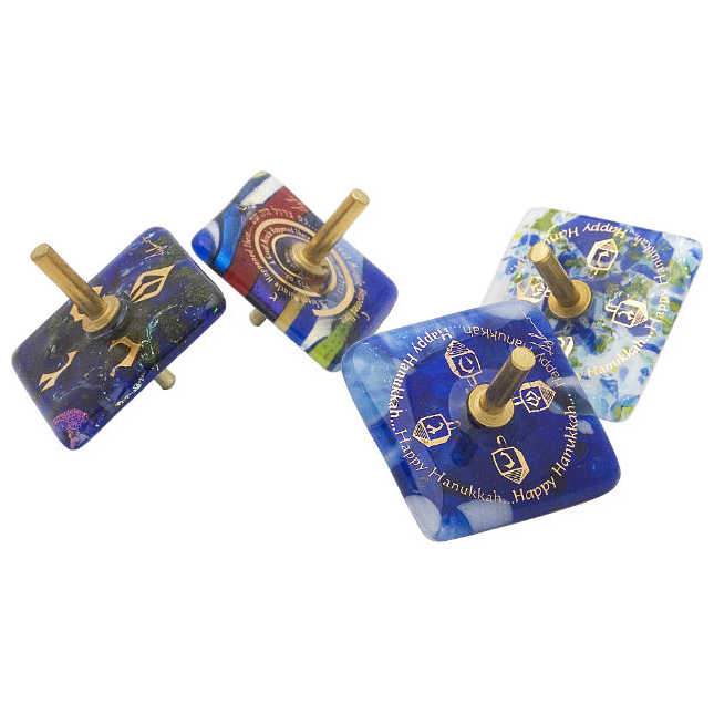 Large Fused Glass Dreidel -Perfect For Hanukkah