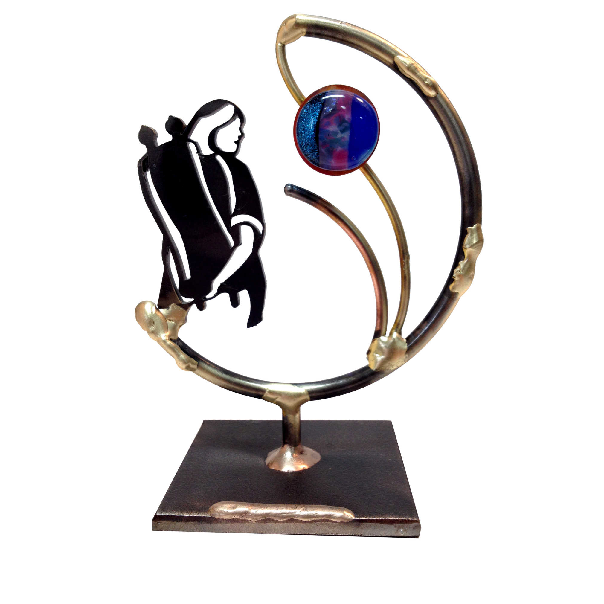 Lasercut Steel Rounded Bat Mitzvah Sculpture By Gary Rosenthal