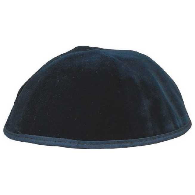 Navy 4 Part Velvet Kippah - Size 5
