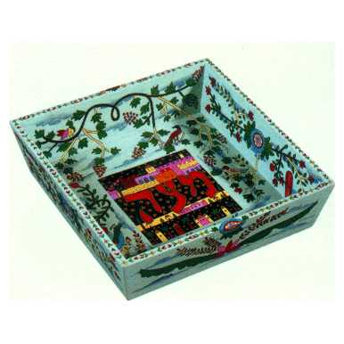 Oriental Wood Matzah Box -Perfect For Passover