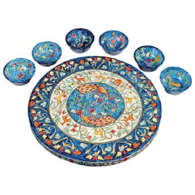 Peacock Wooden Seder Plate -Perfect For Passover
