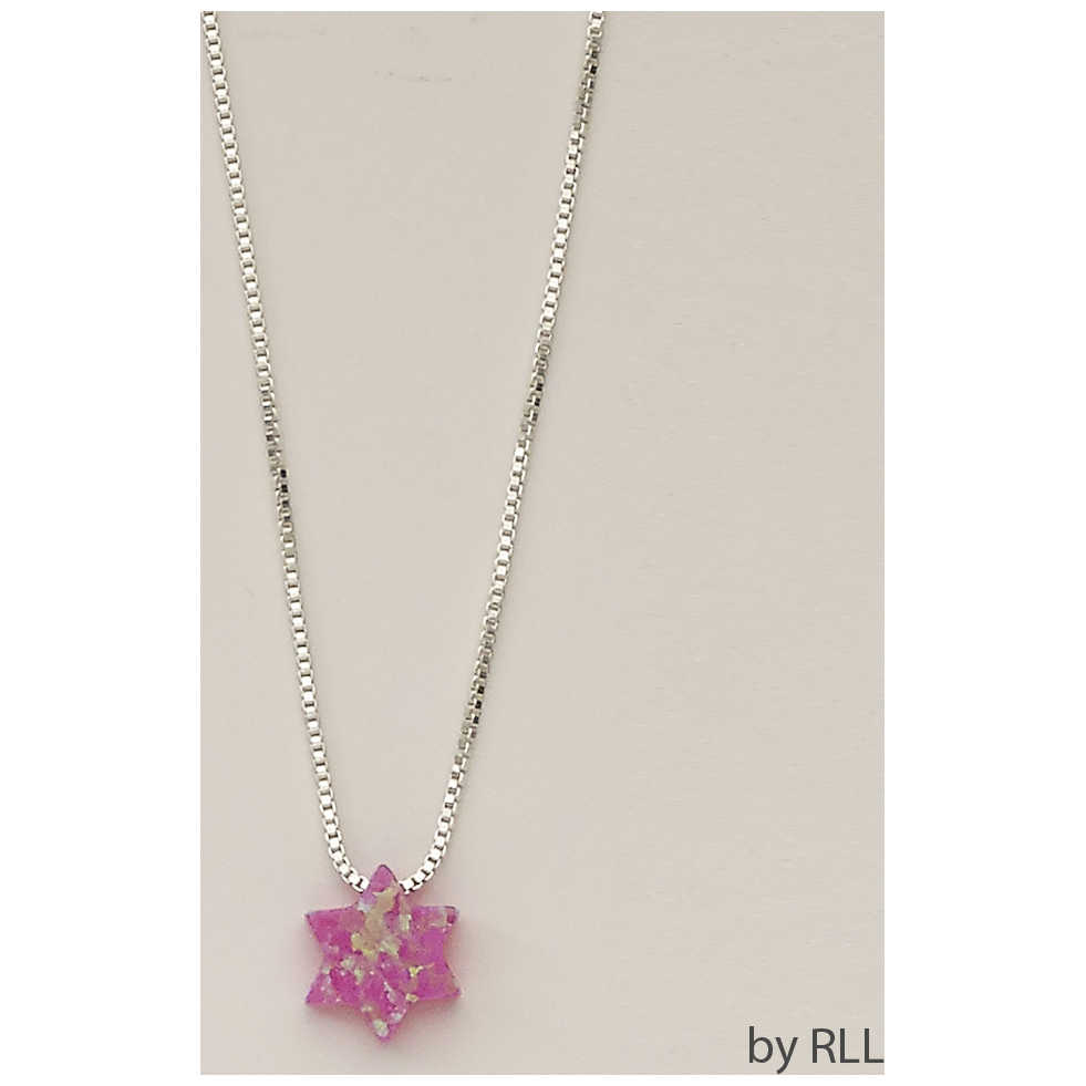 Pink Opal Star Of David Pendant