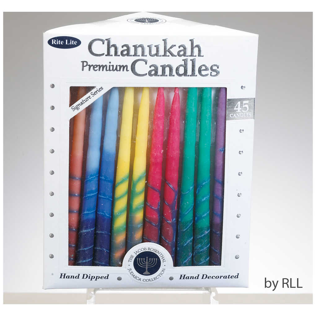 Premium Hand Decorated Rainbow Chanukah Candles -Perfect For Hanukkah