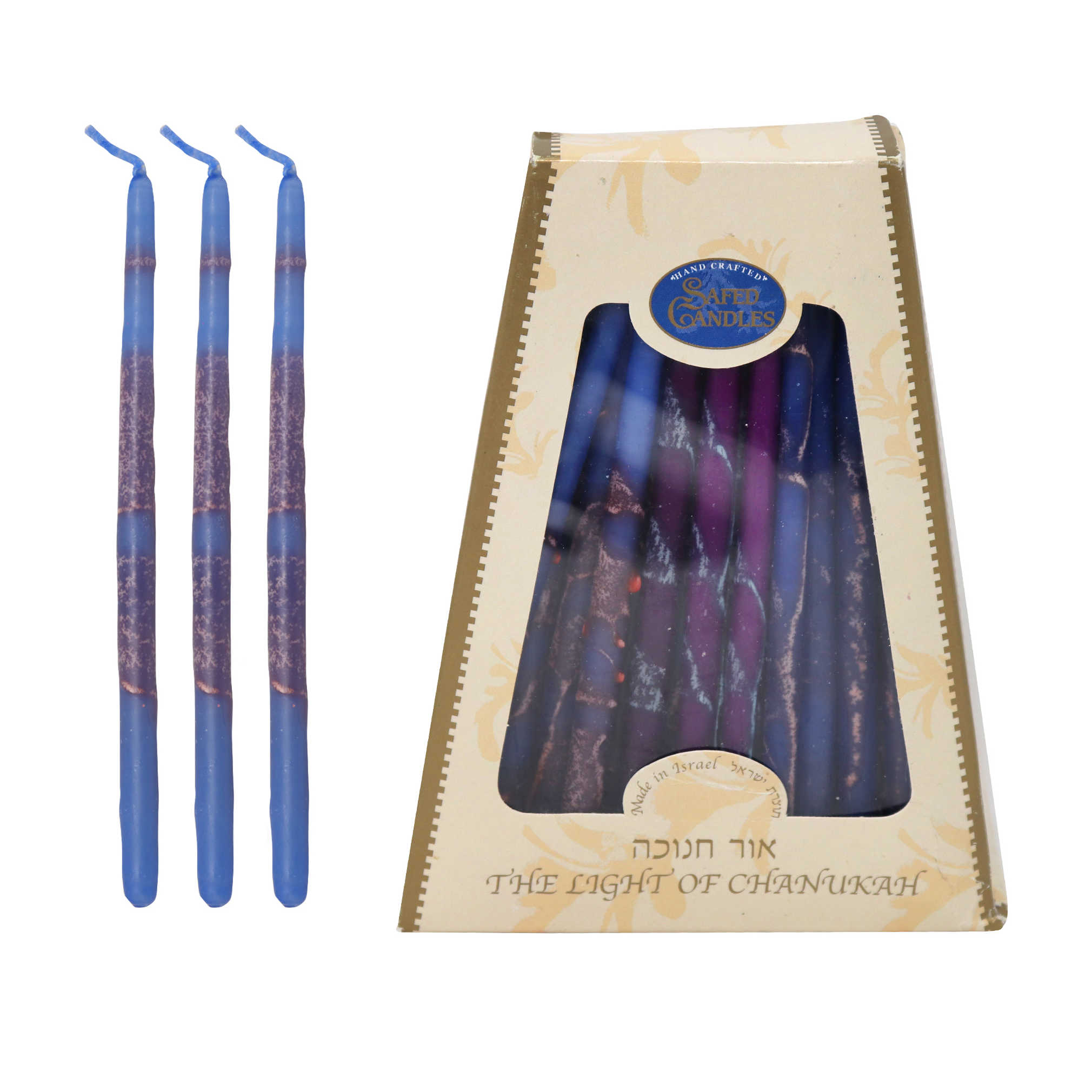 Premium Handcrafted Hanukkah Candles - Aqua -Perfect For Hanukkah