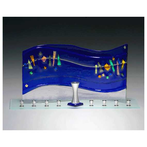 Quasar Blue Menorah -Perfect For Hanukkah