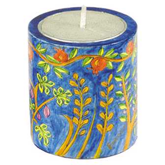 Seven Species Yahrzeit Candleholder -Perfect For Yom Kippur