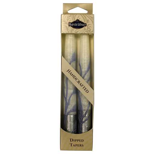Silver Dipped Taper Candles - 10 - White - Perfect For Any Jewish Holiday