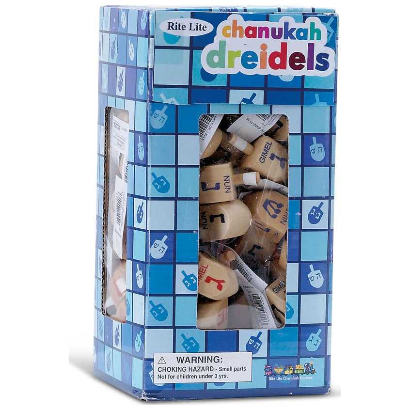 Small Natural Wood Dreidels - 100 Dreidels - Box Of 100 -Perfect For Hanukkah