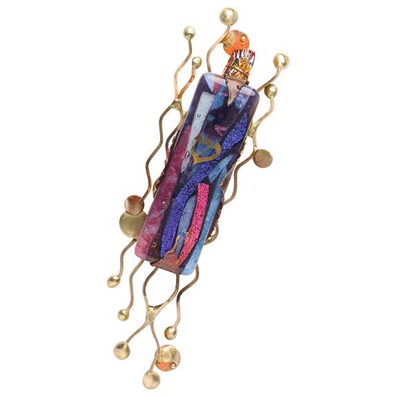 Squiggles Fused Glass Mezuzah Case