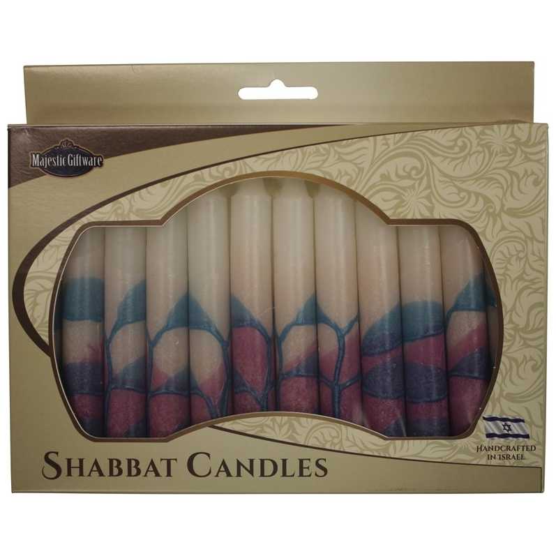 Pink Tree Style Shabbat Candle 12 Pack  By Safed Candles
