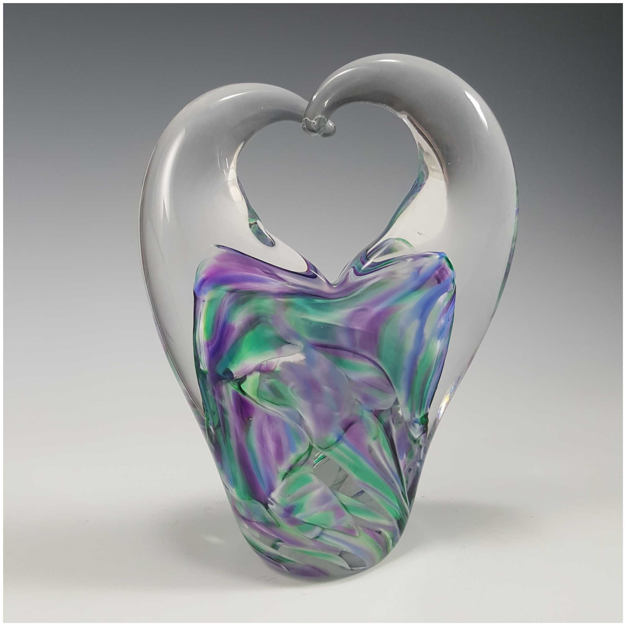 Wedding Glass Keepsake Triple Heart Sculpture
