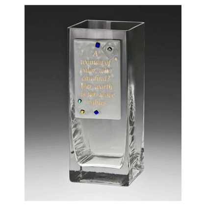 Woman Of Valor Clear Vase