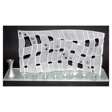 Woven Wave Menorah -Perfect For Hanukkah
