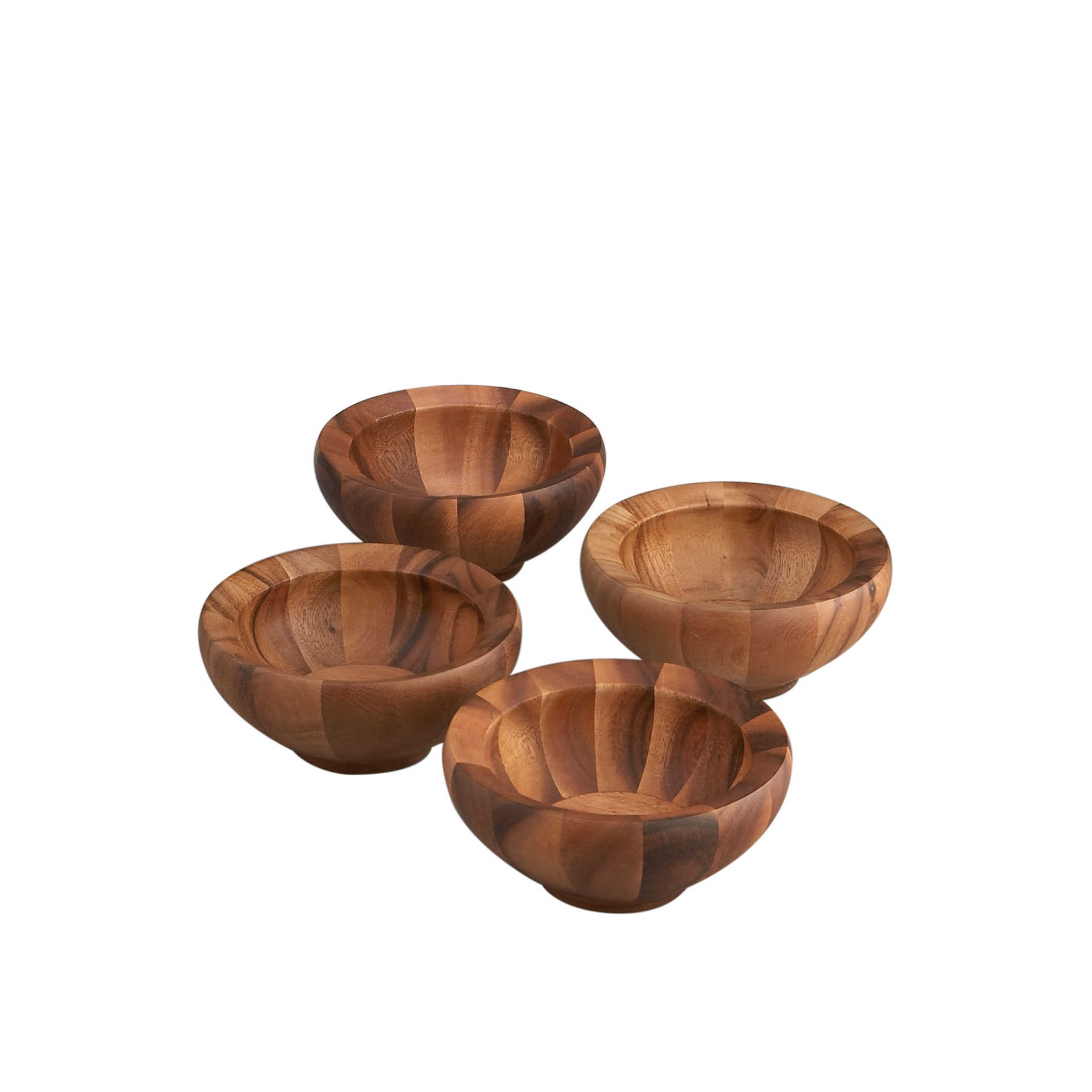 Nambe Yaro Acacia-Wood Salad Bowls (Set Of 4)